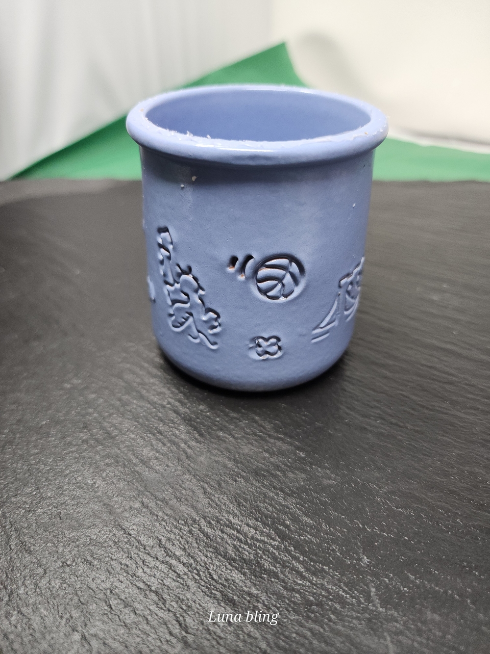 Luna Bling Blue Ceramic Decorative Cup